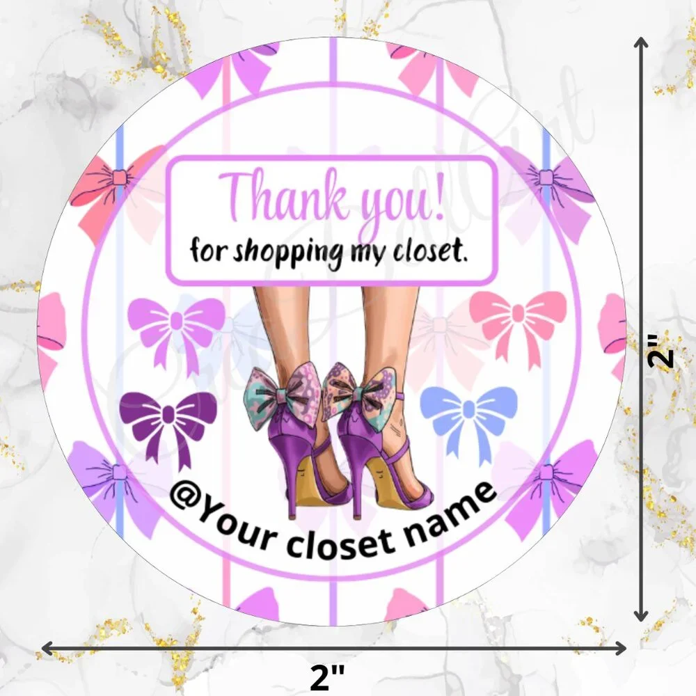 120 Pack Hight Heels Personalized Thank You Cards & Stickers